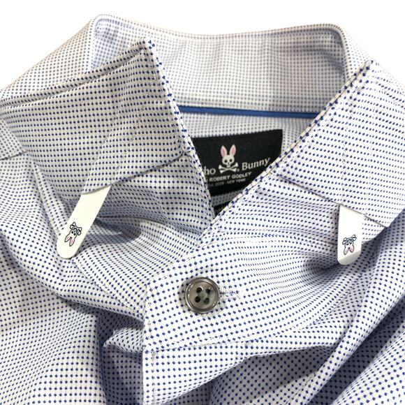 Psycho Bunny by Robert Godley Casual Dress Shirt 17.5 34/35 Modern Fit Stretch - Picture 6 of 7